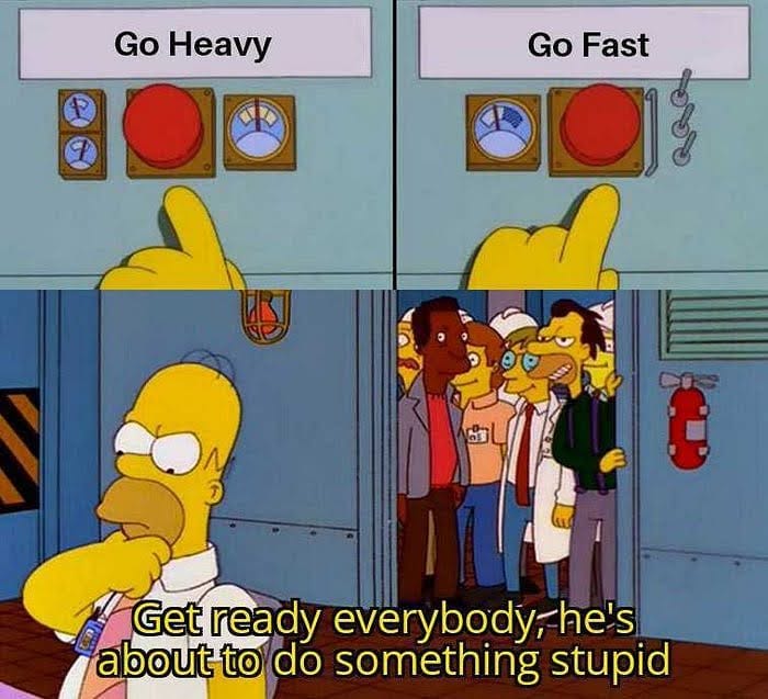 Homer is about to do something stupid. Simpsons Meme