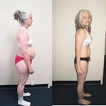 Female client before and after weight loss and strength training results